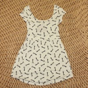 Key print skater dress